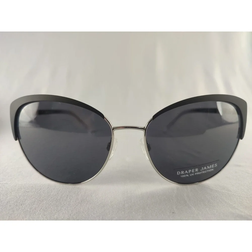 Draper James DJ7055 Black Silver Floral Butterfly Sunglasses Women's 58-17-140